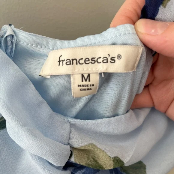 Blue Floral Ruffle Dress - Picture 2 of 3